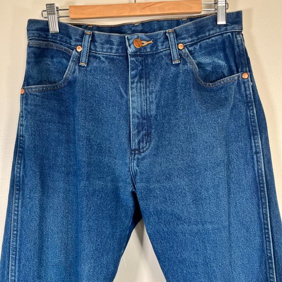 Vintage 90s Wrangler Jeans, 1990s Blue Denim Western Pants - Picture 3 of 8